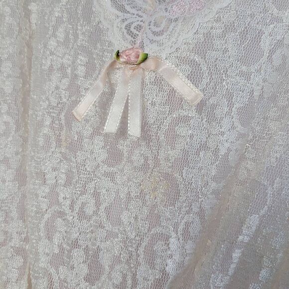 Vintage Tosca of California medium lace bodysuit teddy lingerie pastel coquette - Picture 3 of 13